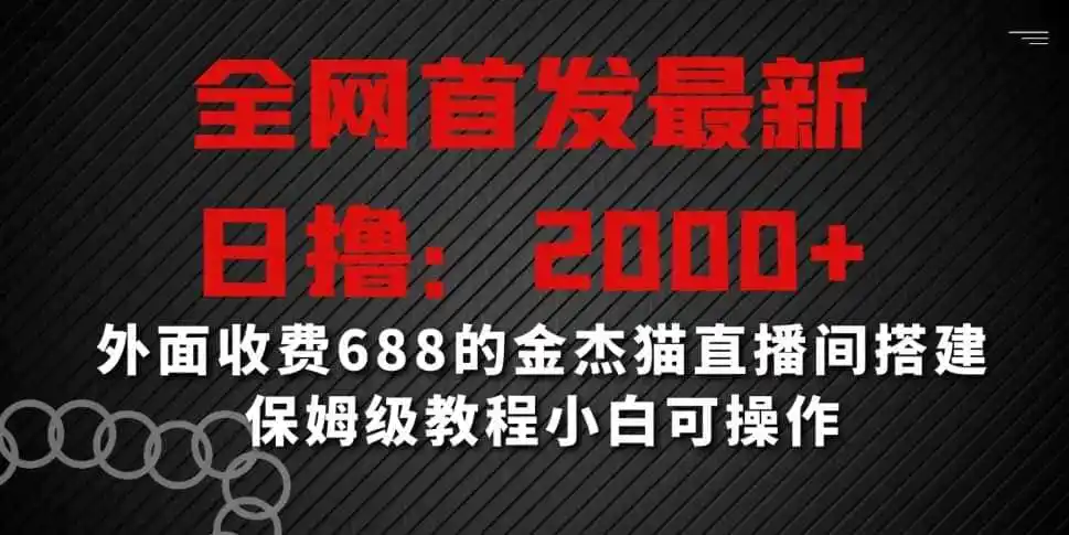 全网首发最新，日撸2000+，外面收费688的金杰猫直播间搭建，保姆级教程小白可操作【揭秘】-初创源码资源站