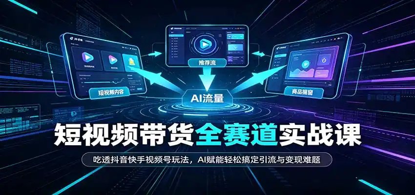 短视频带货全赛道：吃透抖音快手视频号玩法，AI赋能轻松搞定引流与变现难题-初创源码资源站