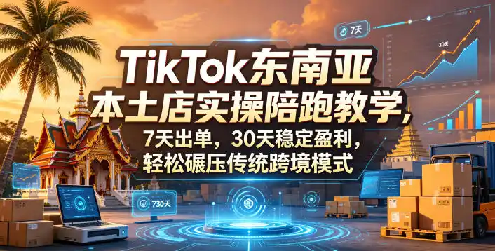 TikTok东南亚本土店实操陪跑教学，7天出单，30天稳定盈利，轻松碾压传统跨境模式(更新0819)-初创源码资源站