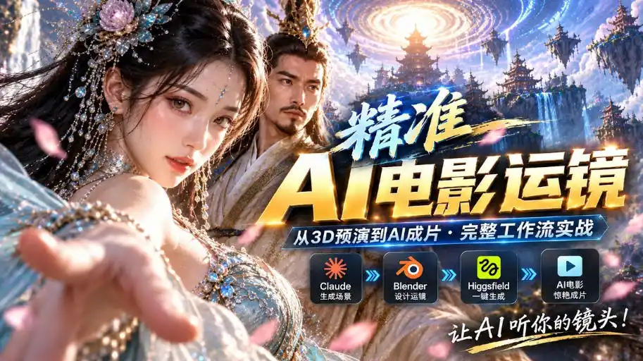 初创源码资源站 AI视频终于能精准运镜了Claude+Blender+Higgsfield免费插件实测