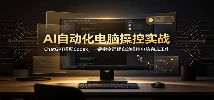 AI自动化电脑操控实战：ChatGPT搭配Codex，一键指令远程自动操控电脑完成工作 - 初创源码资源站-初创源码资源站