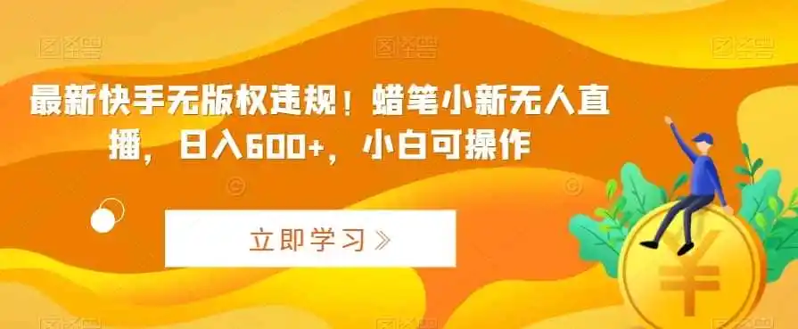 初创源码资源站 最新快手无版权违规蜡笔小新无人直播日入600+小白可操作揭秘