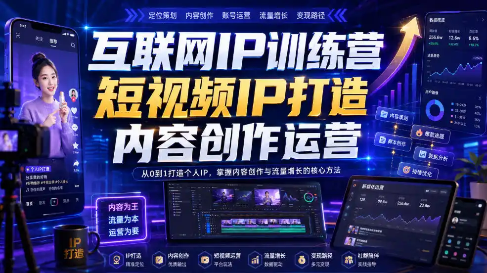 初创源码资源站 互联网IP训练营短视频IP打造内容创作运营