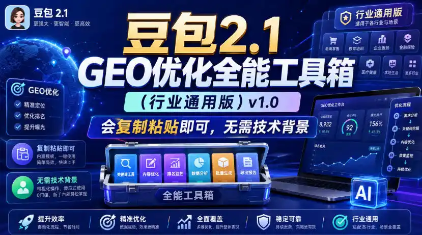 初创源码资源站 豆包21 GEO优化全能工具箱行业通用版v10会复制粘贴即可无需技术背景