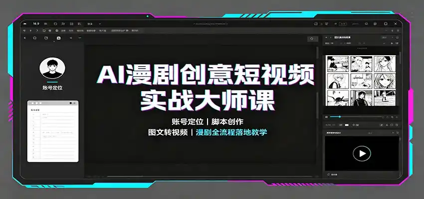 AI漫剧创意短视频实战大师课:账号定位脚本创作,图文转视频,漫剧全流程落地教学-初创源码资源站
