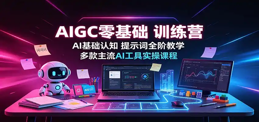AIGC零基础训练营：AI基础认知，提示词全阶教学，多款主流AI工具实操课程-初创源码资源站