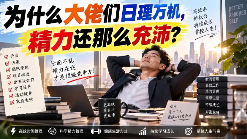 付费文章：为什么大佬们日理万机，精力还那么充沛？-初创源码资源站
