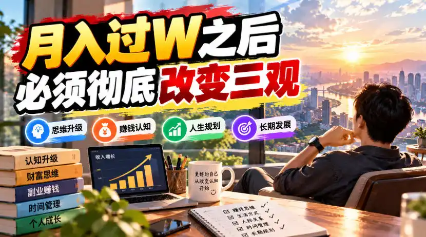 某公众号付费文章：月入过W之后，必须彻底改变三观-初创源码资源站