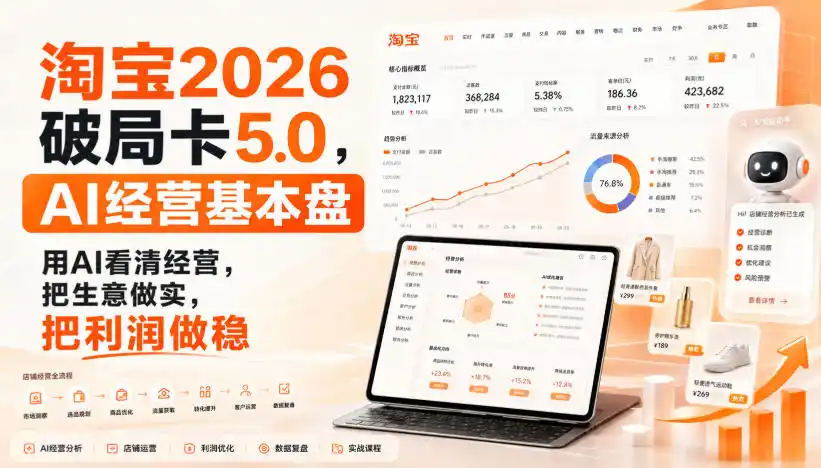 智篆商业-淘宝2026破局卡5.0，AI经营基本盘，用AI看清经营，把生意做实，把利润做稳-初创源码资源站
