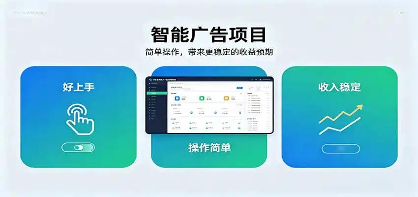 智能广告挂机项目，操作简单上手快，收益稳定可持续。稳定日入300+-初创源码资源站