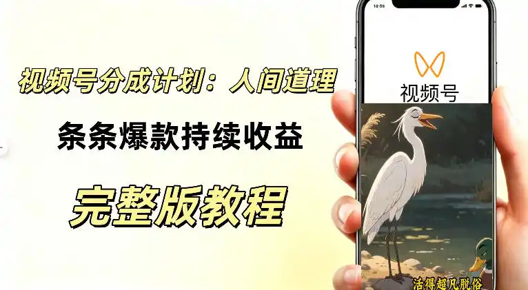 视频号新玩法之AI动漫画风励志视频，不用会画画、不用拍摄，持续化收益，详细拆解-初创源码资源站