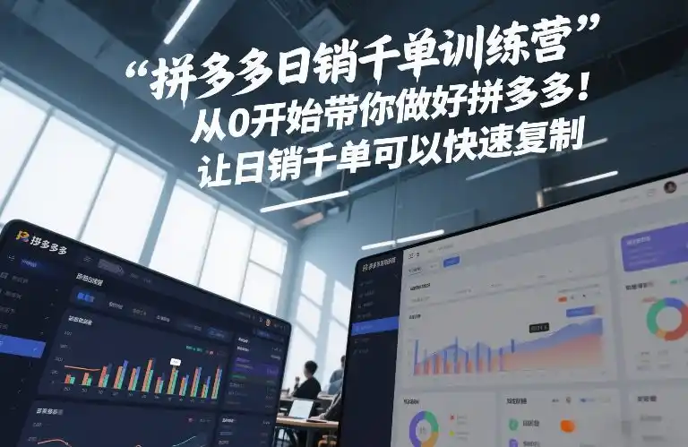 拼多多日销千单训练营，从0开始带你做好拼多多，让日销千单可以快速复制(更新26年8月)-初创源码资源站