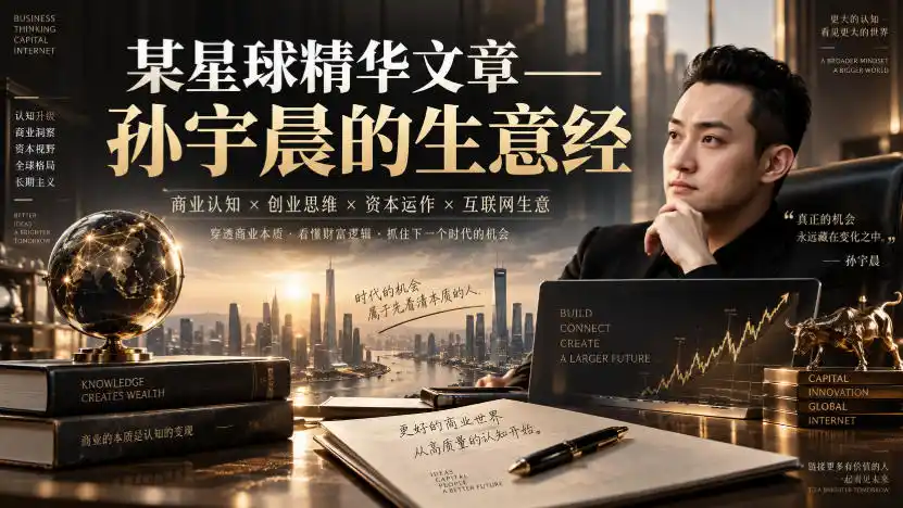 初创源码资源站 某星球精华文章孙宇晨的生意经