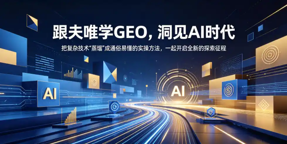 跟夫唯学GEO，洞见AI时代，把复杂技术“蒸馏”成通俗易懂的实操方法，一起开启全新的探索征程(更新26年10月) - 初创源码资源站-初创源码资源站